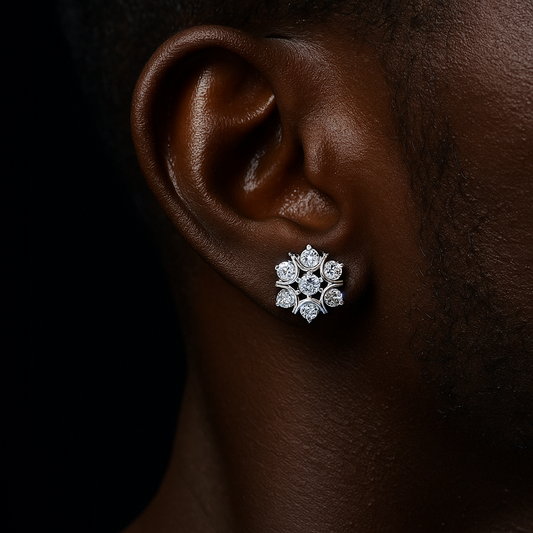 S925 Moissanite Diamond Snow Stud Earrings - Different Drips