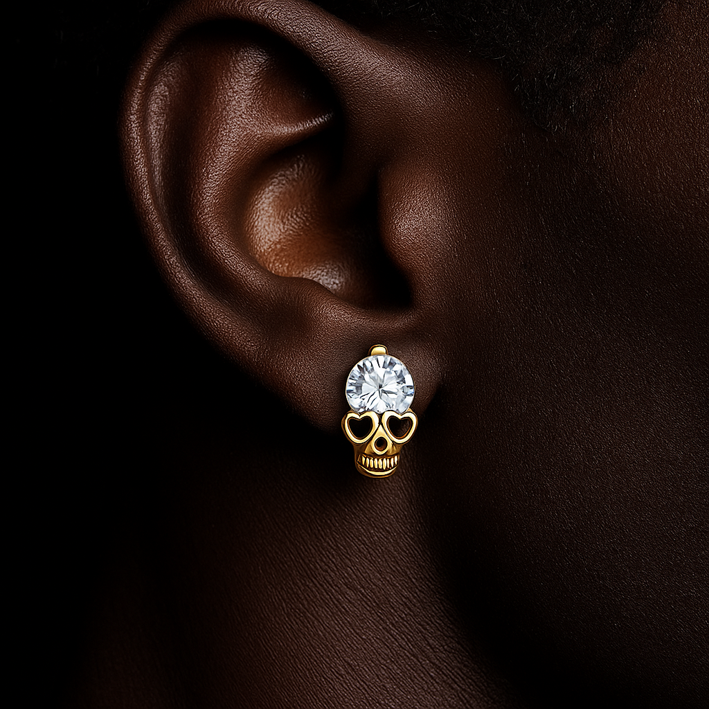 S925 Moissanite Skeleton Stud Earrings - Different Drips