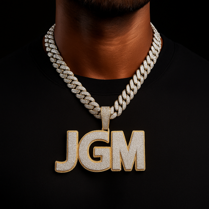 Layered Bold Custom Letter Pendant - Different Drips