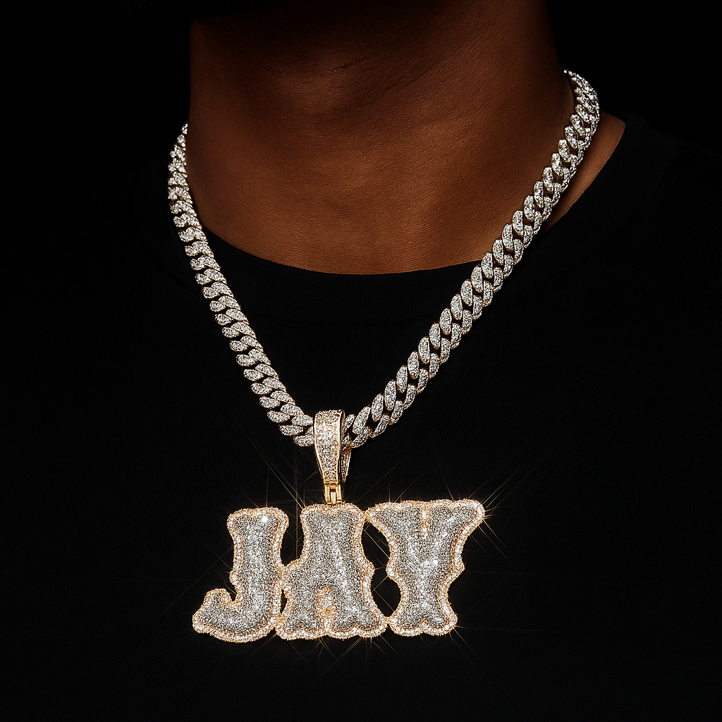 Layered Bubble Custom Letter Pendant - Different Drips