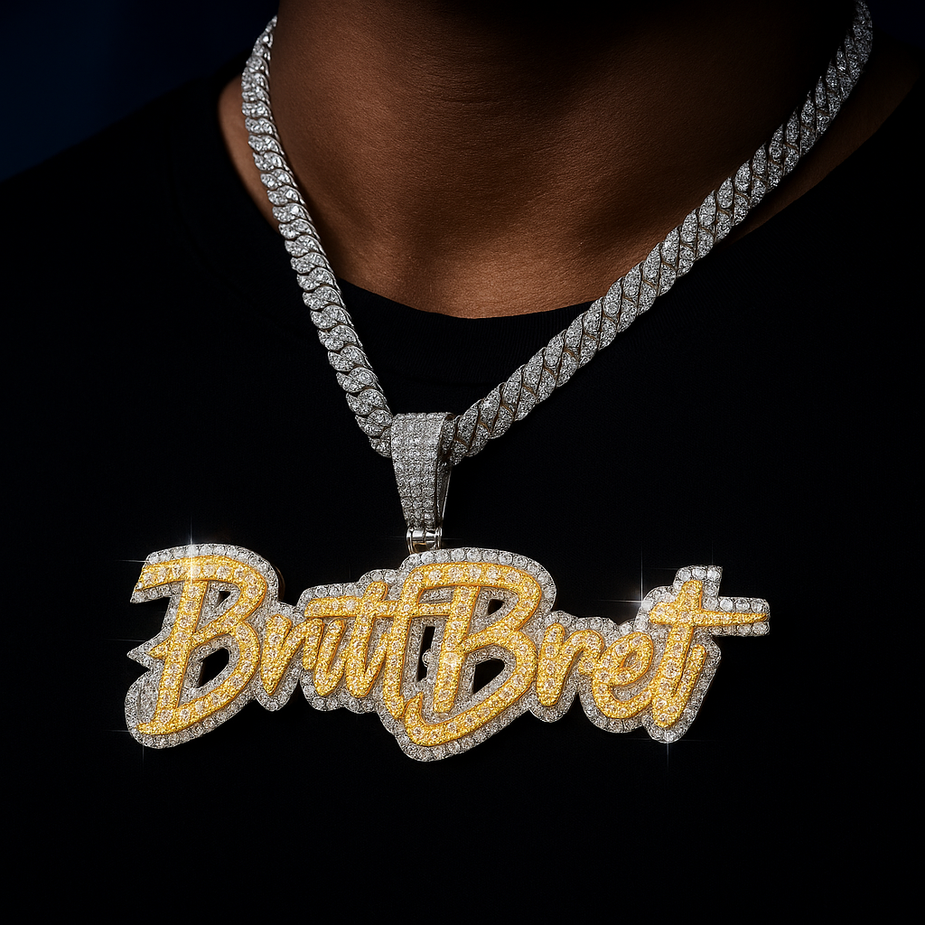 Layered Script Custom Letter Pendant - Different Drips