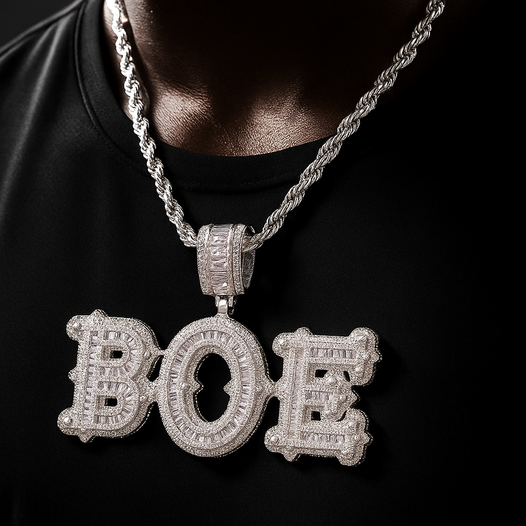 Baguette College Font Custom Letter Pendant - Different Drips