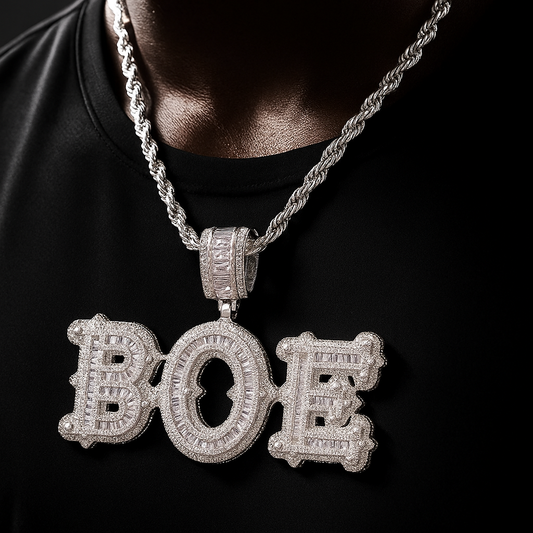 Baguette College Font Custom Letter Pendant - Different Drips