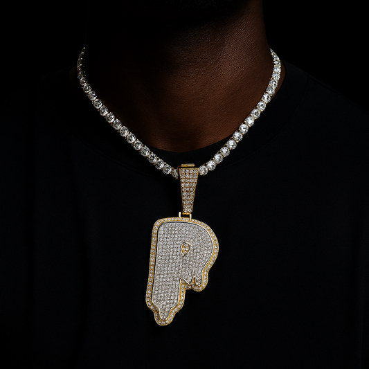 Drip Bubble Single Letter Pendant - Different Drips