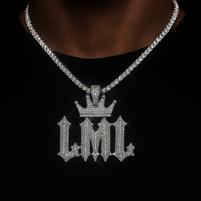 Crowned College Font Custom Letter Pendant - Different Drips