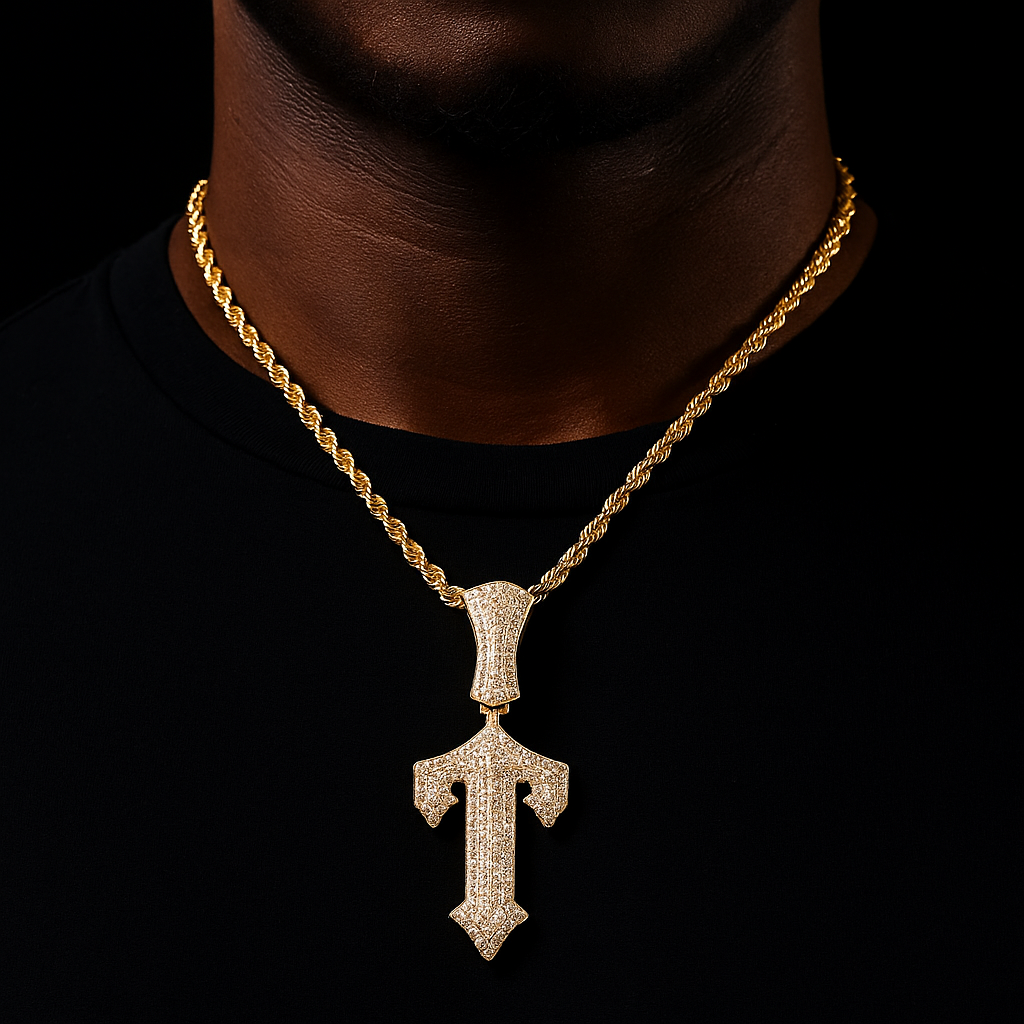 College Font Single Letter Pendant - Different Drips