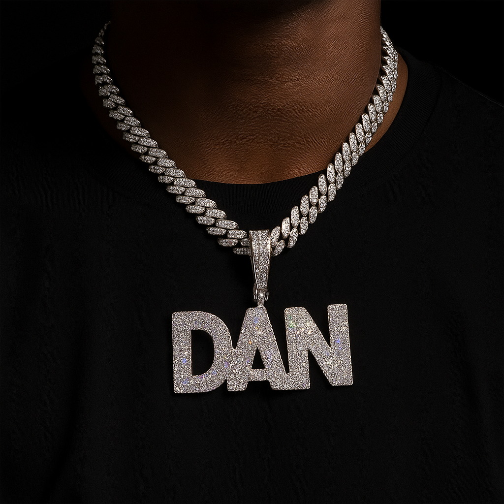 Straight Bold Custom Letter Pendant - Different Drips