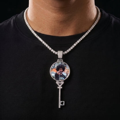 Custom Key Shaped Photo Pendant - Different Drips