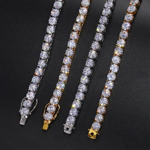 Moissanite Tennis Chain 18k Gold (All Sizes) - Different Drips