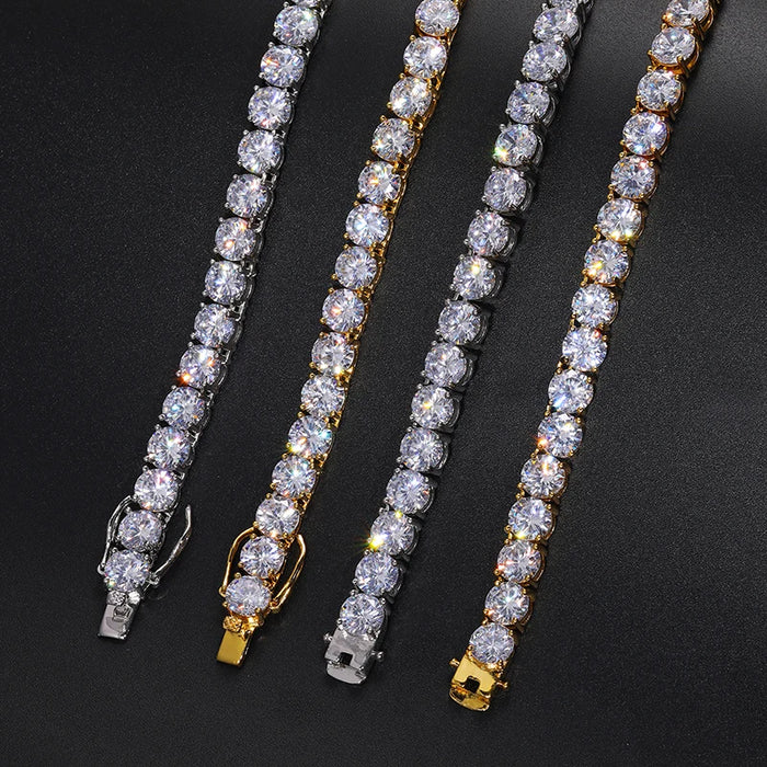 Moissanite Tennis Chain 18k Gold (All Sizes) - Different Drips