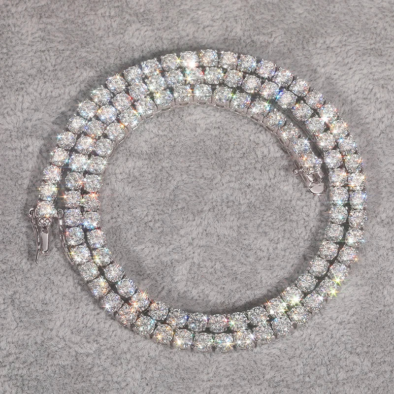 Moissanite Tennis Chain 18k Gold (All Sizes) - Different Drips