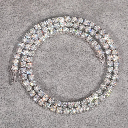 Moissanite Tennis Chain 18k Gold (All Sizes) - Different Drips