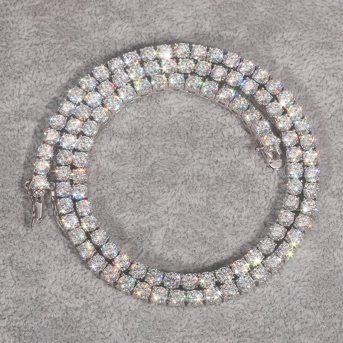 Moissanite Tennis Chain 18k Gold (All Sizes) - Different Drips