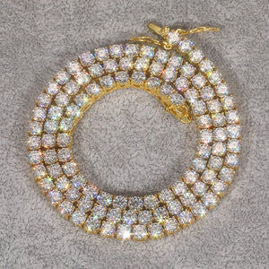 Moissanite Tennis Chain 18k Gold (All Sizes) - Different Drips