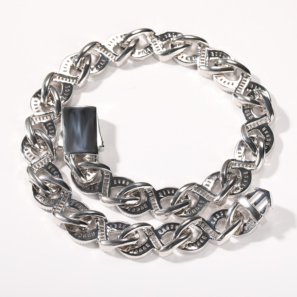 12-15mm Baguette Infinity Link Chain - Different Drips