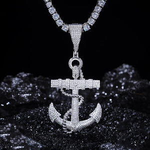 S925 Moissanite Anchor Pendant - Different Drips