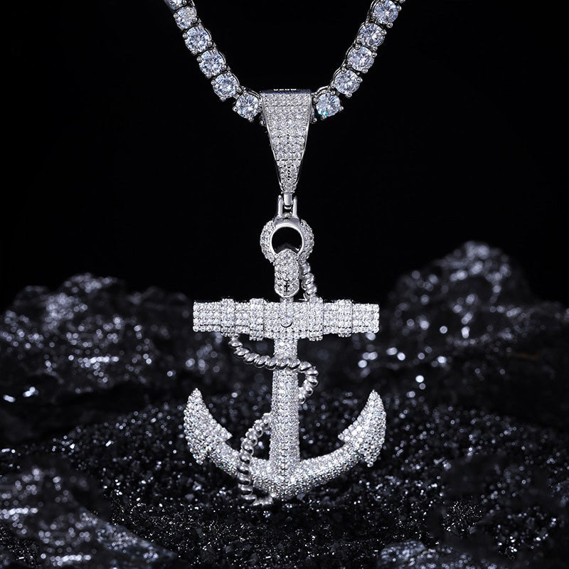 S925 Moissanite Anchor Pendant - Different Drips