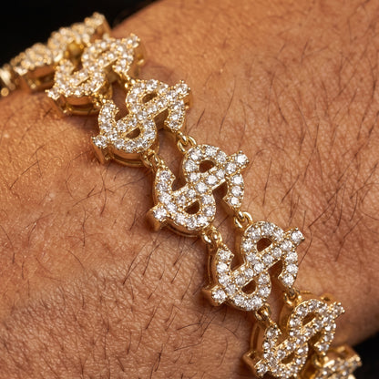 S925 Moissanite Dollar Link Bracelet - Different Drips