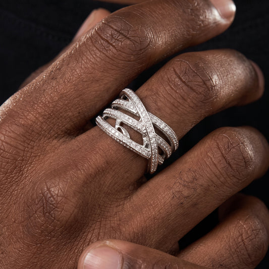 S925 Moissanite Intertwined Thorn Ring - Different Drips