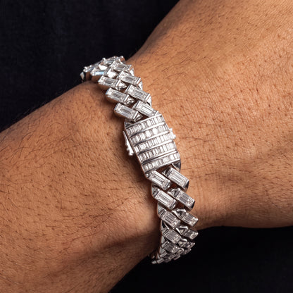 12mm Square-Cut Baguette Cuban Bracelet - Different Drips