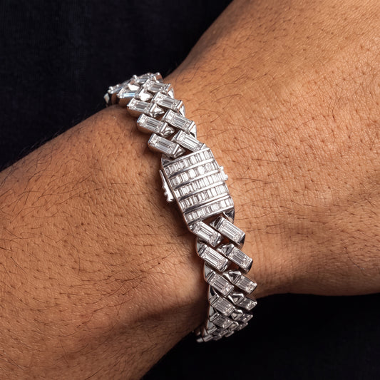 12mm Square-Cut Baguette Cuban Bracelet - Different Drips