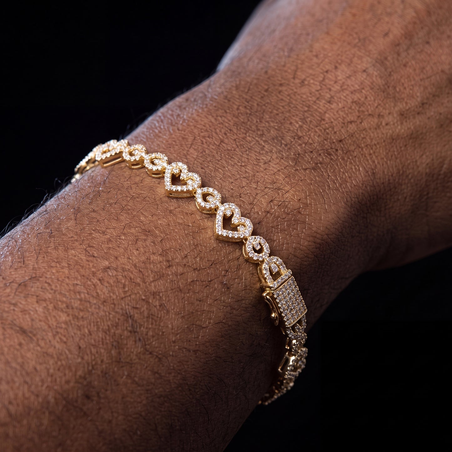 8mm S925 Moissanite Diamond Heart / Infinity Link Bracelet - Different Drips