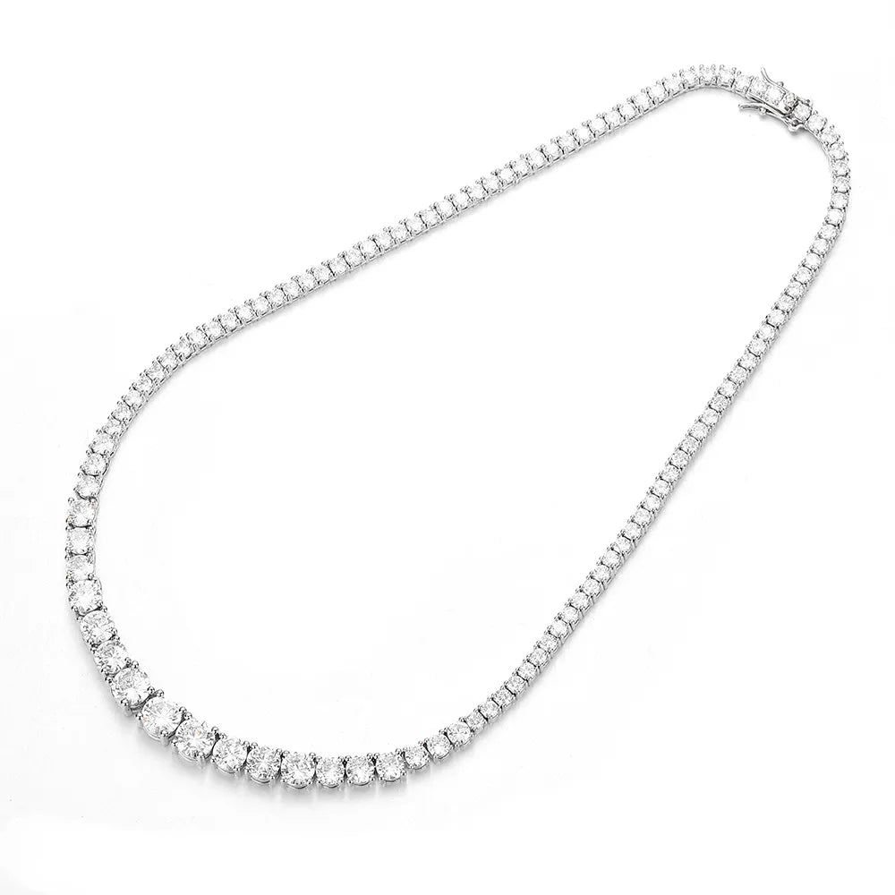 3mm Women's S925 Moissanite Curved Tennis Necklace - Different Drips