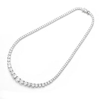 Thumbnail for 3mm Women's S925 Moissanite Curved Tennis Necklace - Different Drips