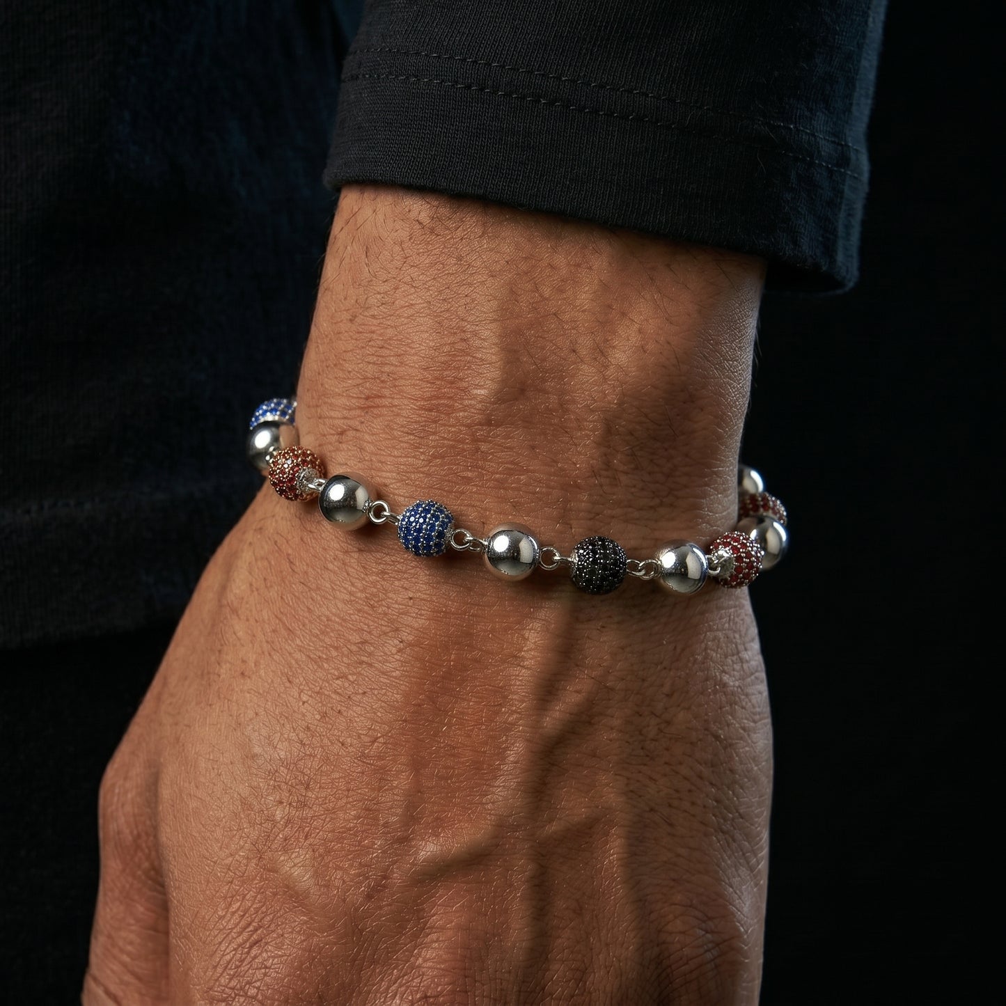 Iced Ball Bead Link Chain - Different Drips