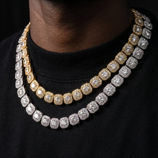 9-12mm Clustered Tennis Chain - Different Drips