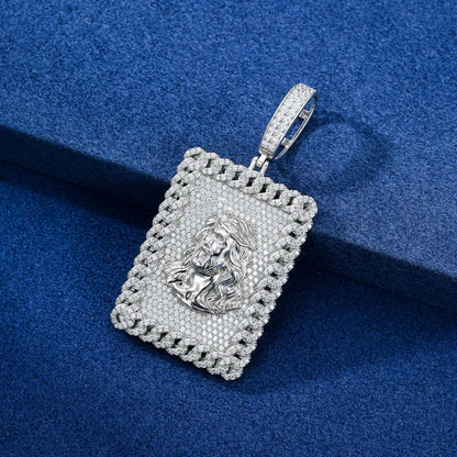 S925 Moissanite Diamond Cuban Frame Jesus Pendant - Different Drips