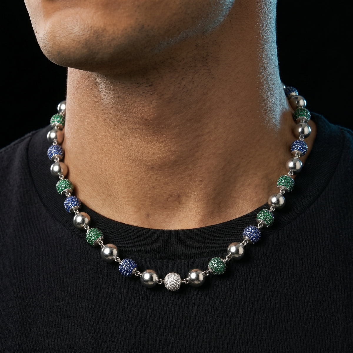 Iced Ball Bead Link Chain - Different Drips