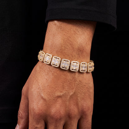 12mm Clusted Baguette Tennis Bracelet - Different Drips