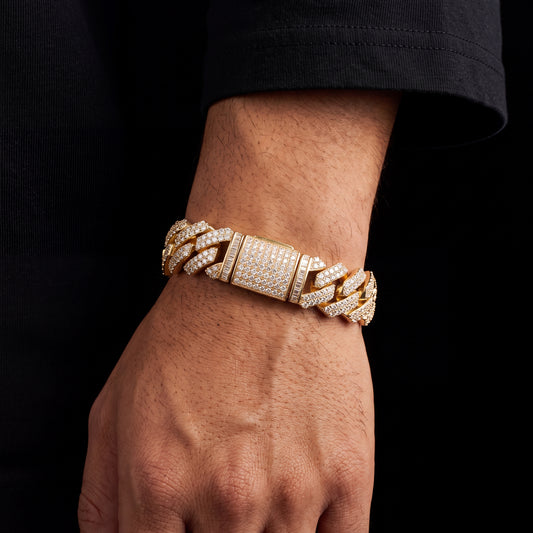 14mm Baguette Mariner Prong Cuban Link Bracelet - Different Drips