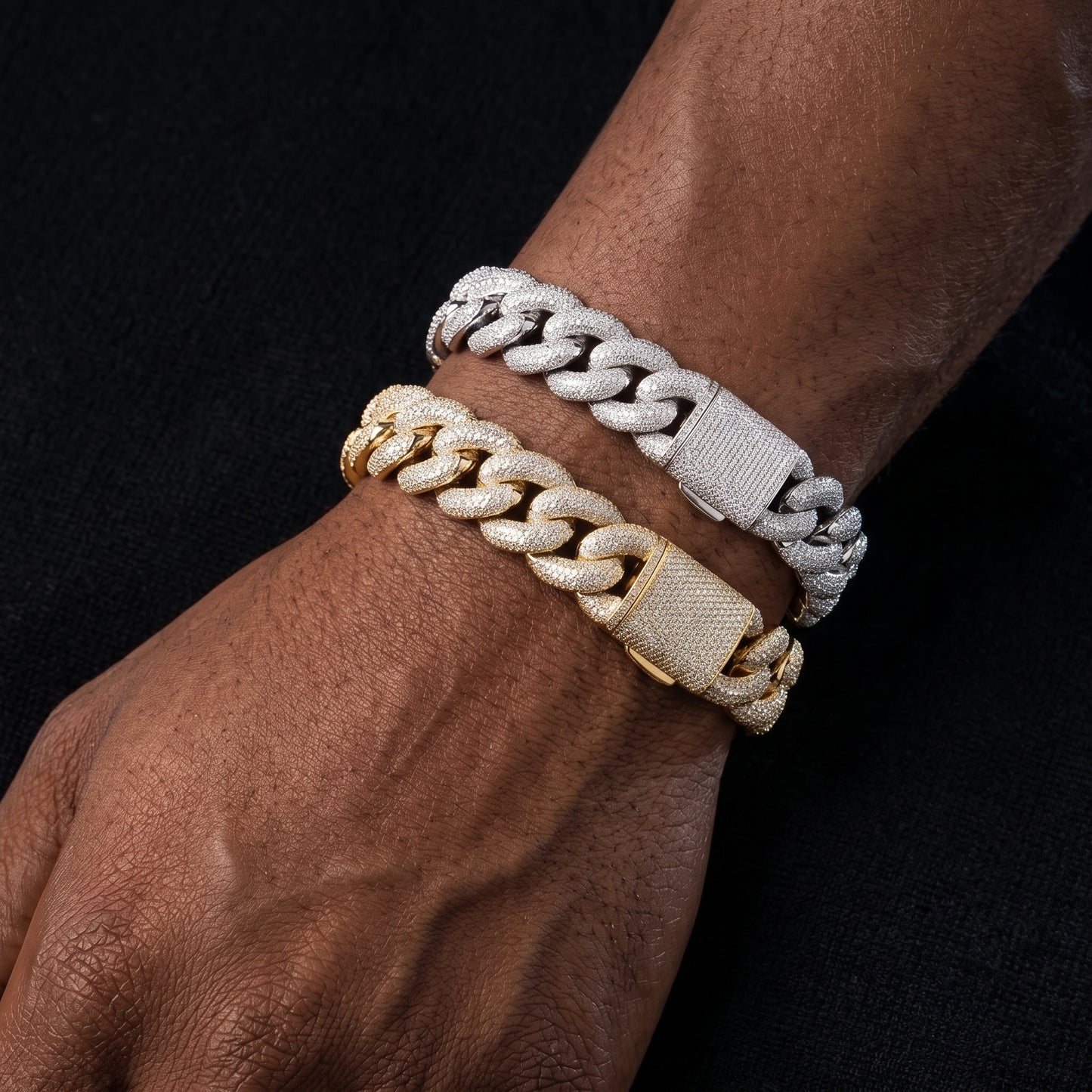 S925 Moissanite 20mm 5 Row Miami Cuban Bracelet - Different Drips