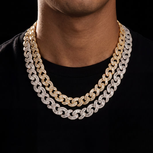 15mm Baguette Infinity Link Chain - Different Drips