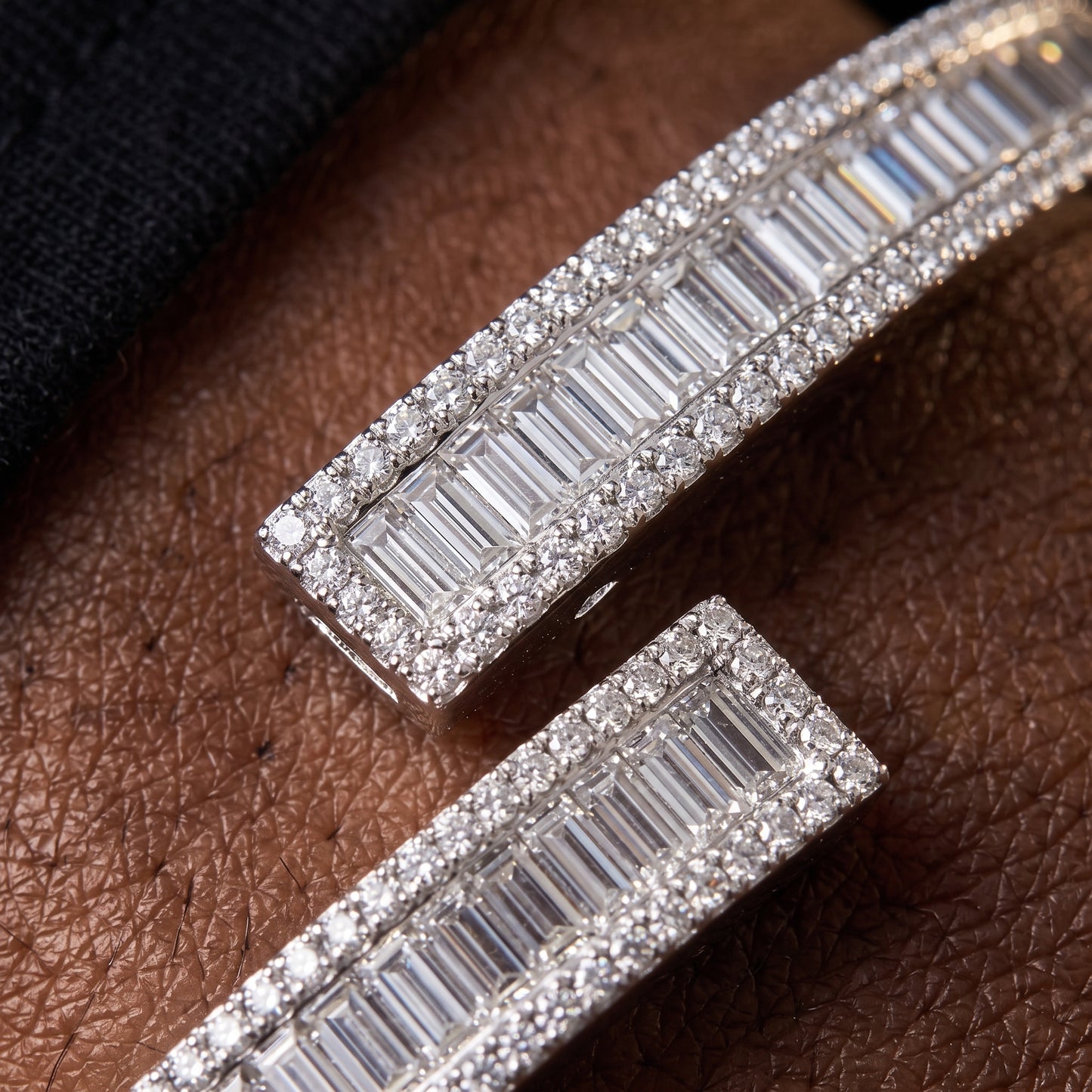S925 Moissanite Baguette Bangle Bracelet - Different Drips