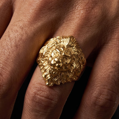 18k Gold Plated Lion Head Ring - Different Drips