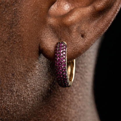 Multi-Color Iced Hoop Earrings - Different Drips