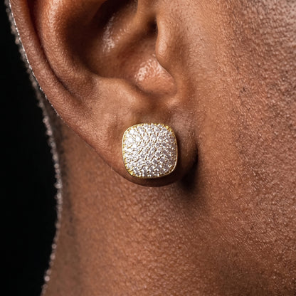 10mm Square Cut Pave Earrings - Different Drips