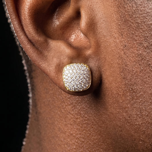 10mm Square Cut Pave Earrings - Different Drips