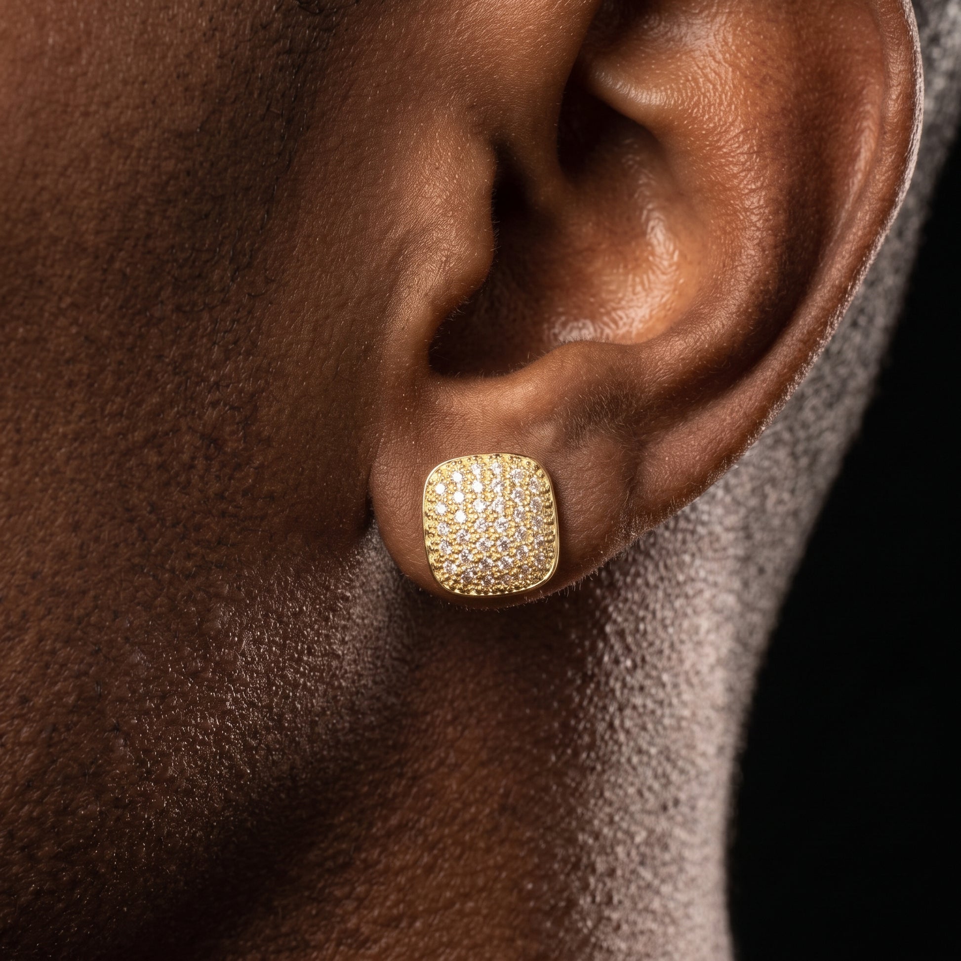 10mm Square Cut Pave Earrings - Different Drips