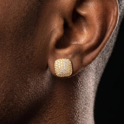 10mm Square Cut Pave Earrings - Different Drips