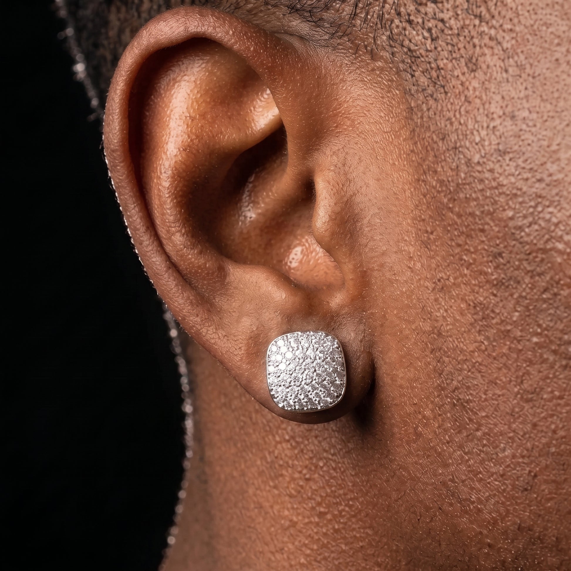 10mm Square Cut Pave Earrings - Different Drips