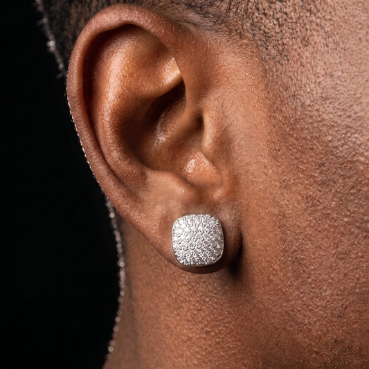 10mm Square Cut Pave Earrings - Different Drips