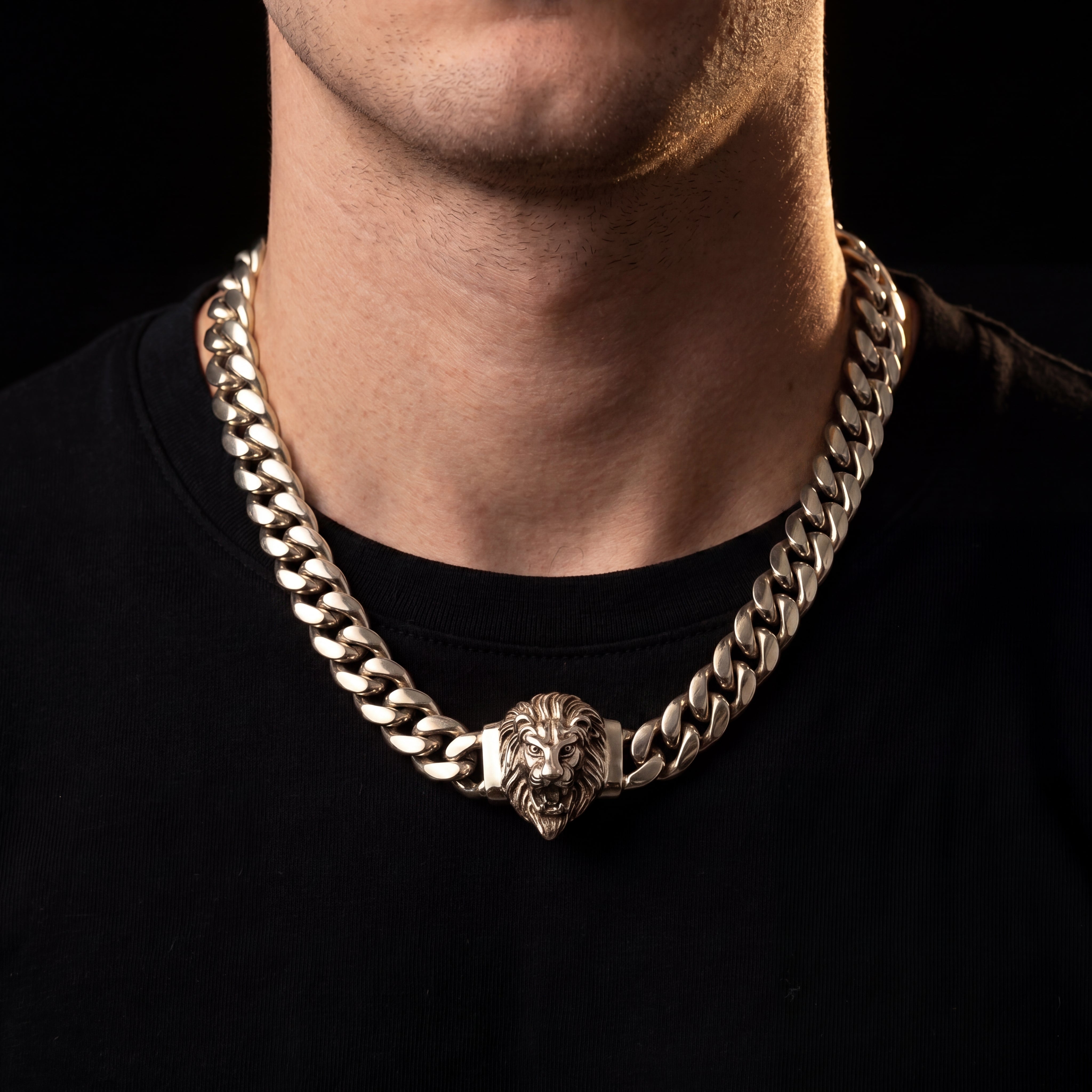 Lion Head Miami Cuban Link Chain