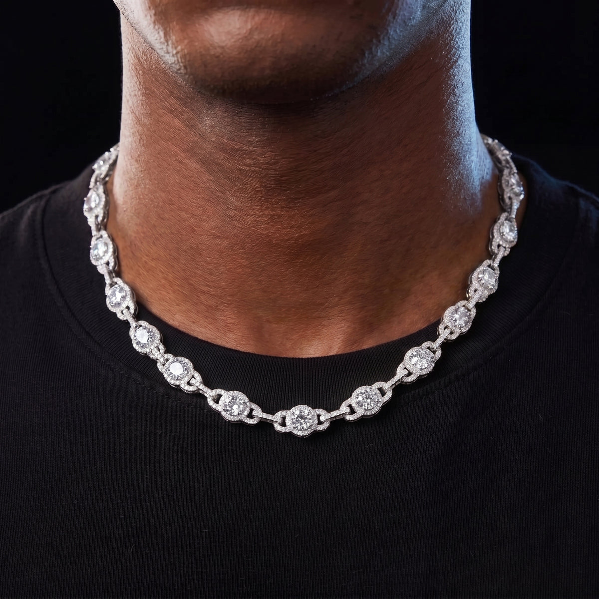 7mm S925 Moissanite Gem Stationed Chain - Different Drips