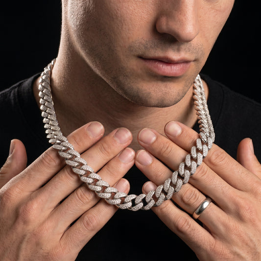 12mm Moissanite Miami Cuban Link Chain 18k Gold - Different Drips