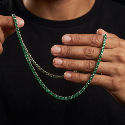 Iced Out Emerald Green Tennis Chain - Different Drips