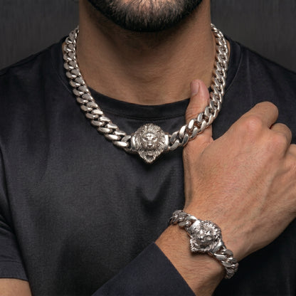 Lion Head Miami Cuban Link Chain - Different Drips